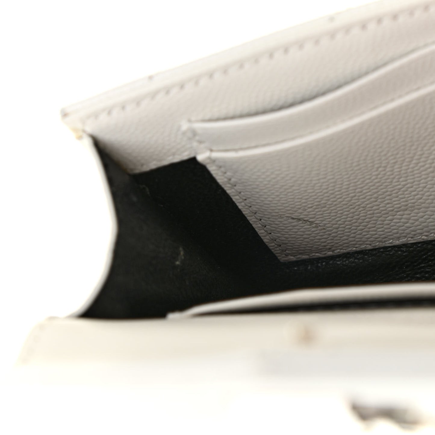 Grain De Poudre Matelasse Chevron Small Monogram Envelope Wallet Crema Soft