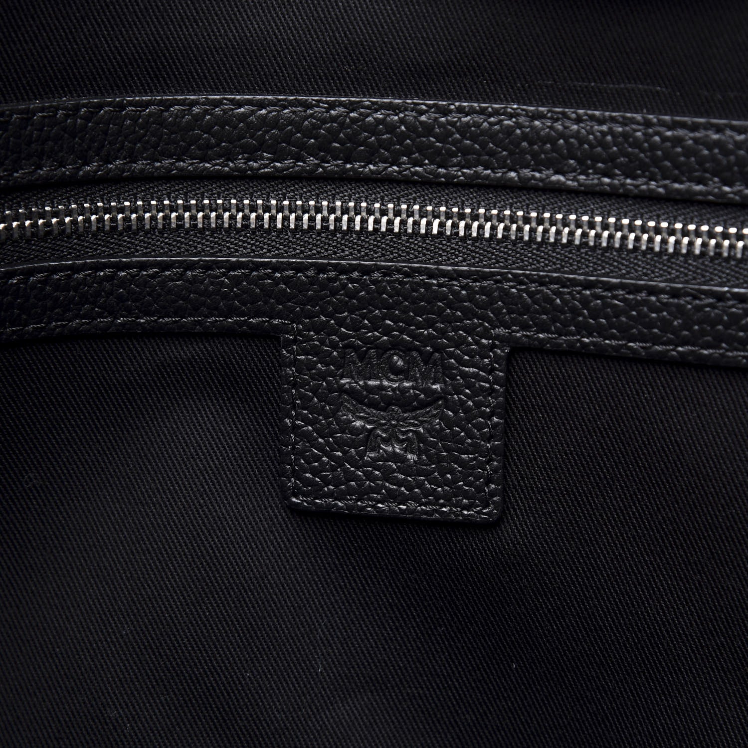 MCM Calfskin Visetos Anya Shopper Tote Black 7 of 10