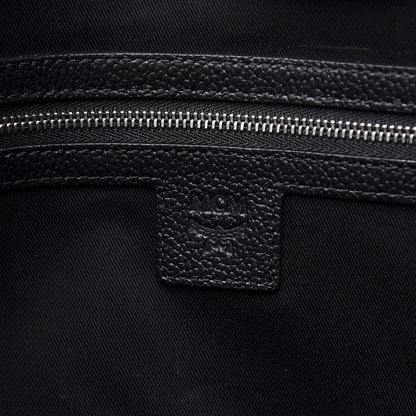 MCM Calfskin Visetos Anya Shopper Tote Black 7 of 10
