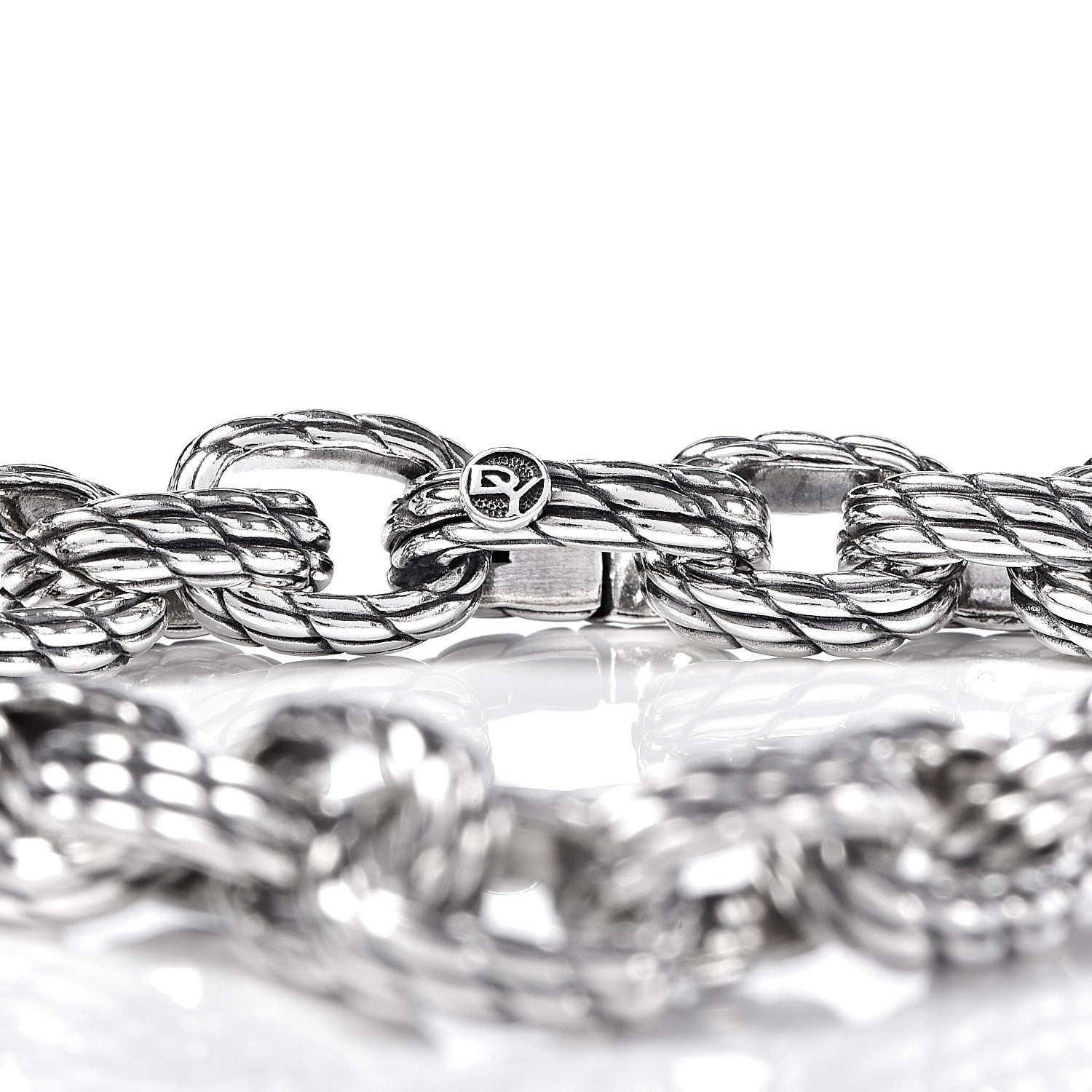 David Yurman Sterling Silver Men's Chain Link Bracelet 4 of 5