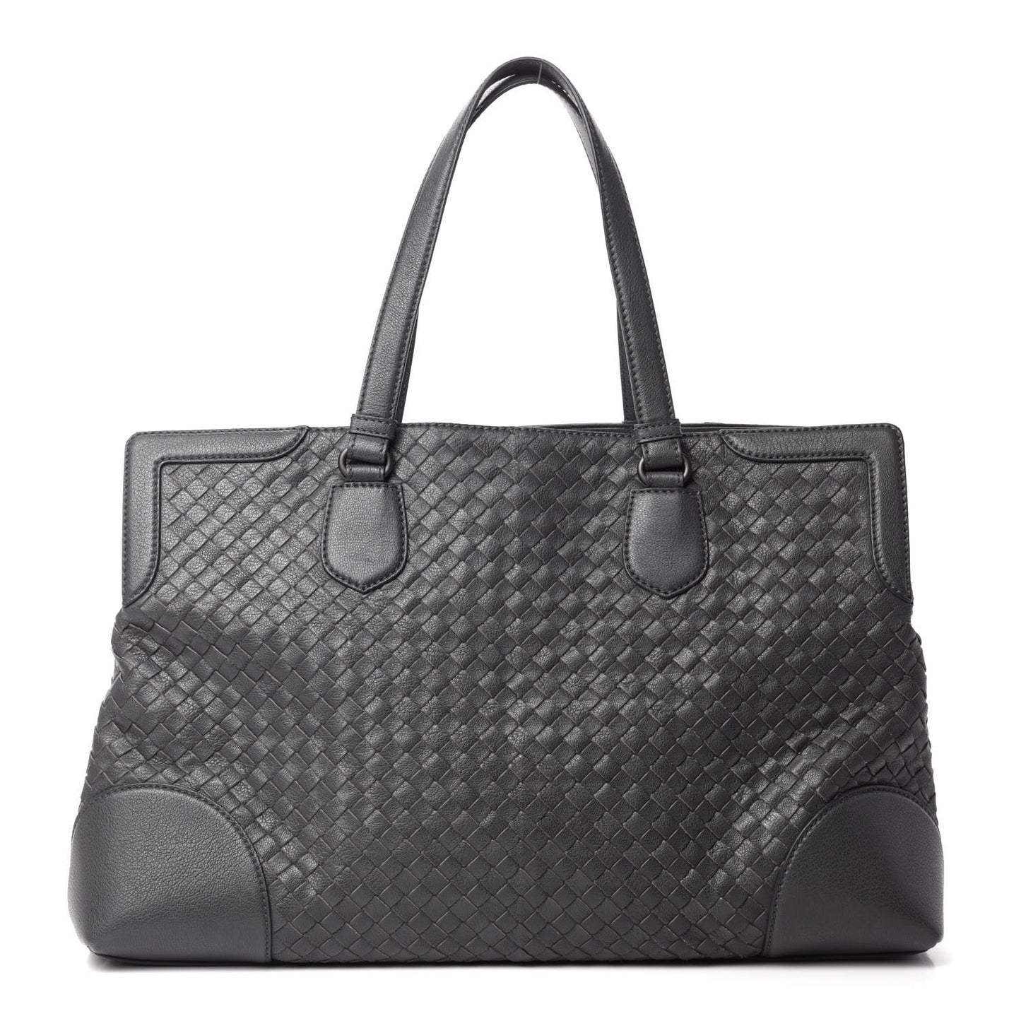 Nappa Intrecciato Large Top Handle Tote Grey