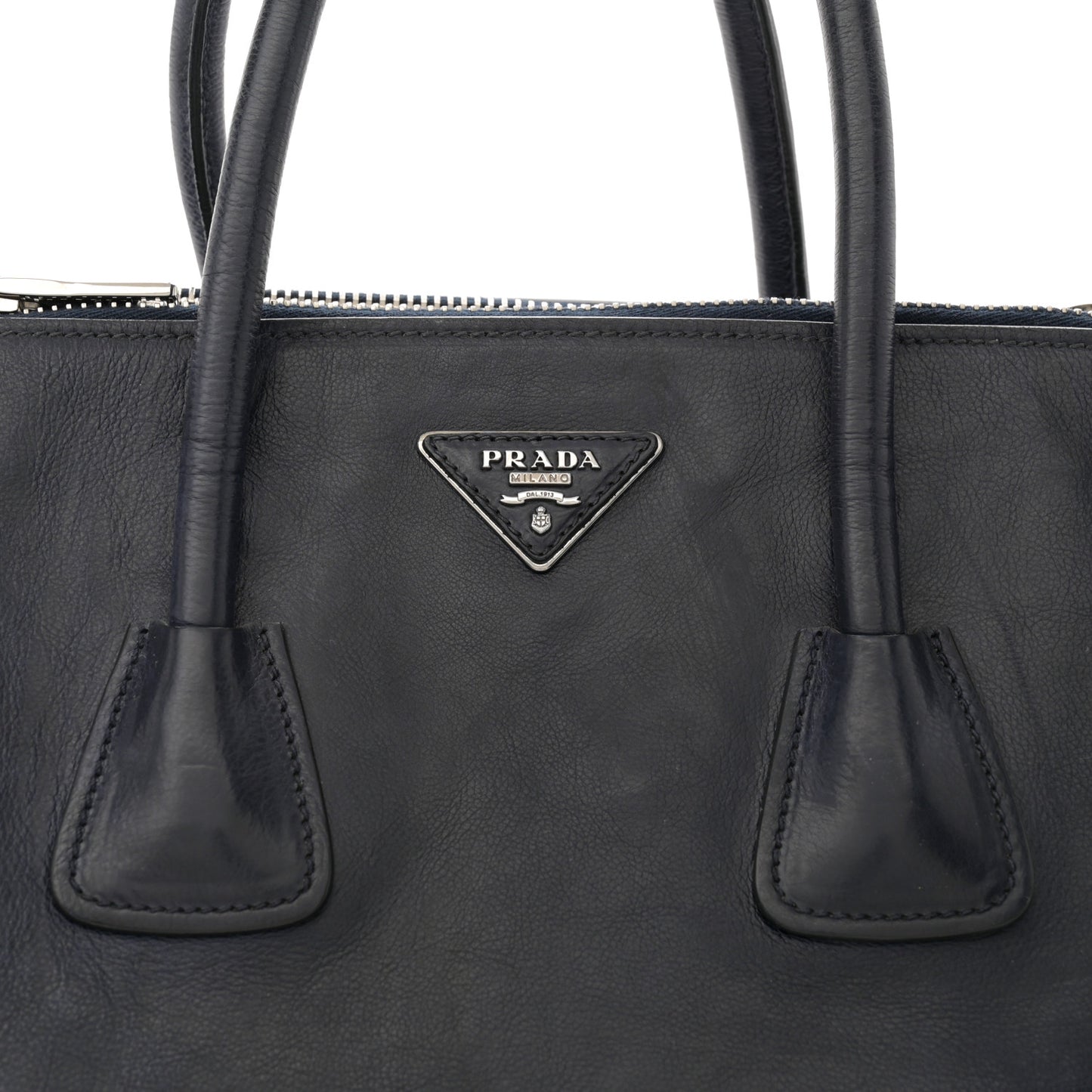 Glace Calfskin Twin Pocket Tote Denim