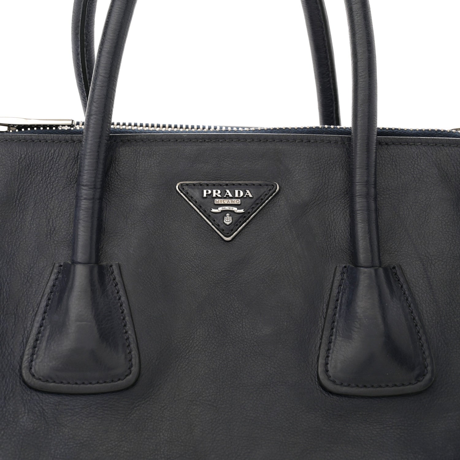 Prada Glace Calfskin Twin Pocket Tote Denim 9 of 16