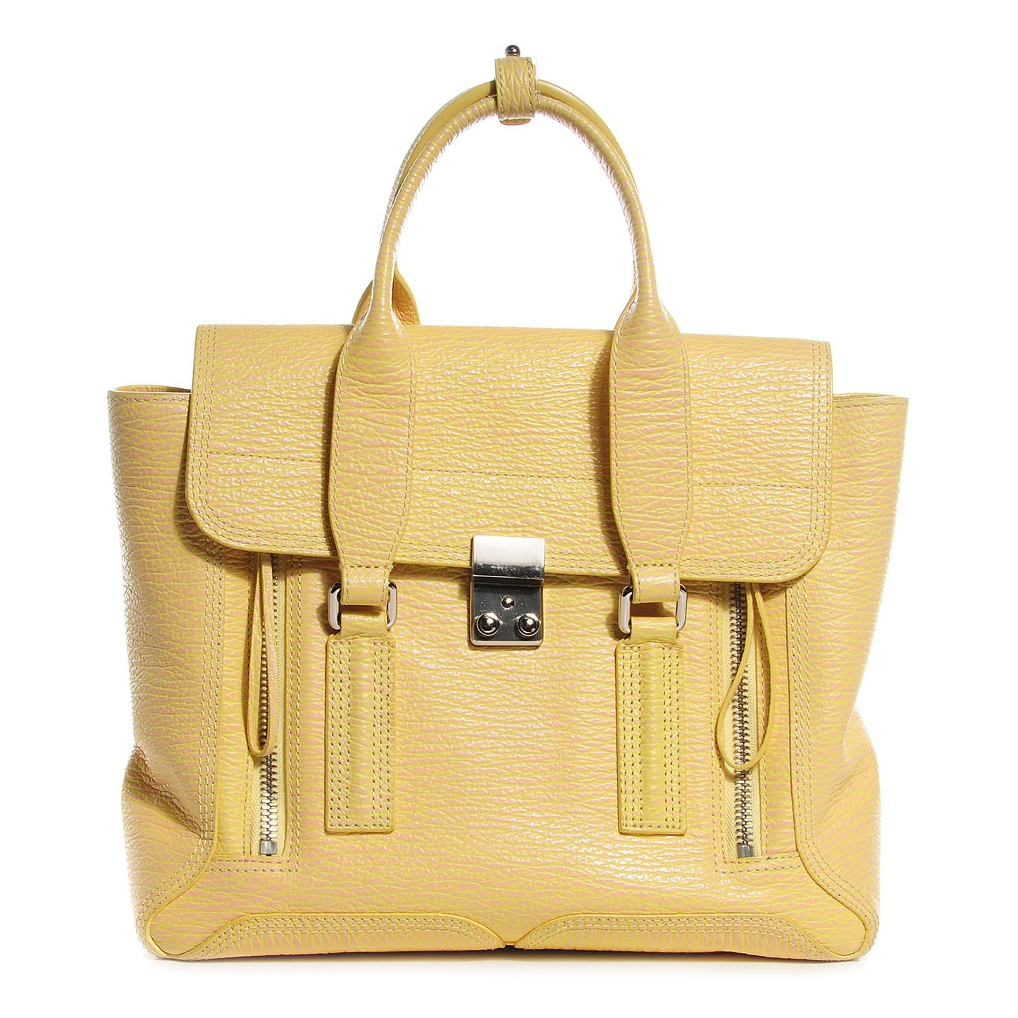 3.1 Textured Calfskin Medium Pashli Satchel Pollen Buff