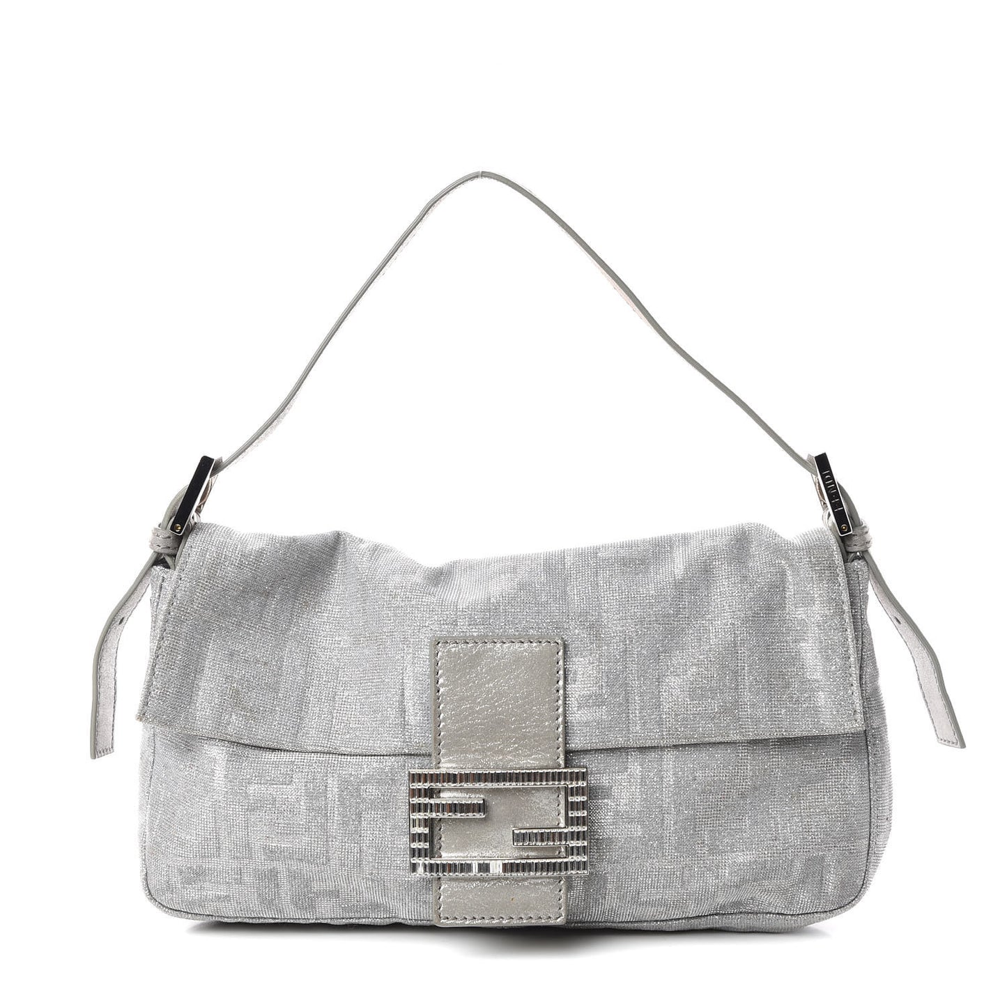 Metallic Lurex Zucca Baguette Silver