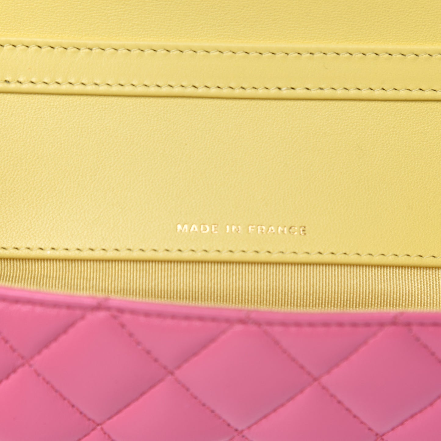 Lambskin Quilted Glasses Case With Chain Pink Yellow