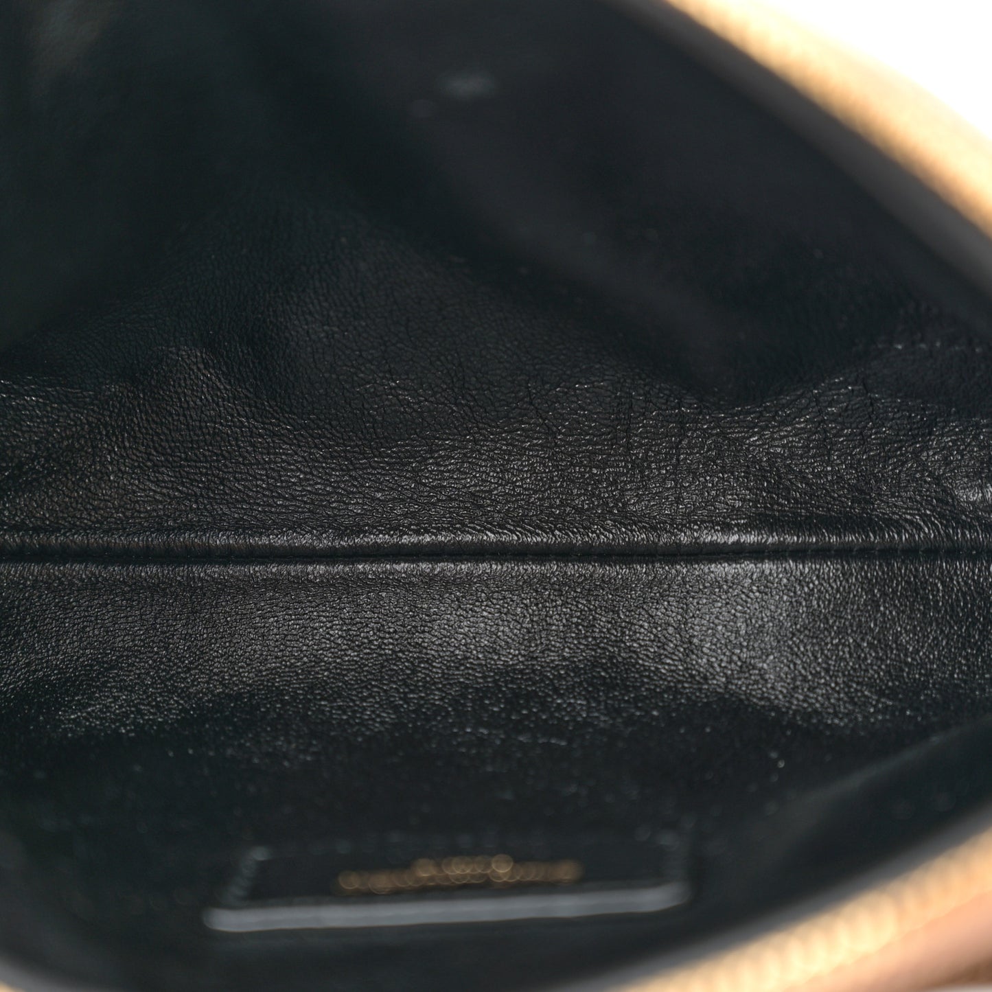 Lambskin Quilted Gaby Zipped Pouch Dark Cork