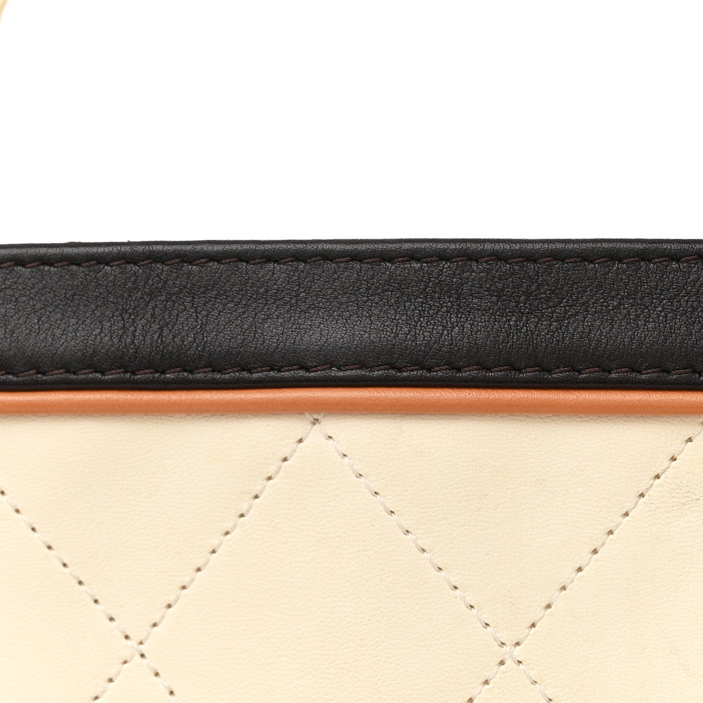 Lambskin Quilted Country Club Tote White Black