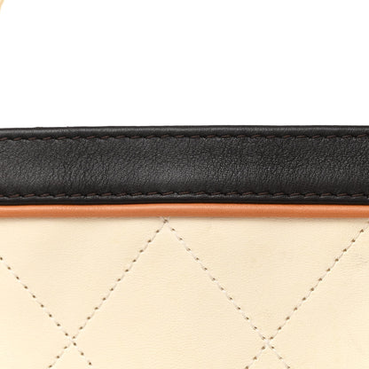 Chanel Lambskin Quilted Country Club Tote White Black 8 of 14