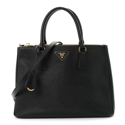 Prada Saffiano Small Galleria Double Zip Tote Black 1 of 10