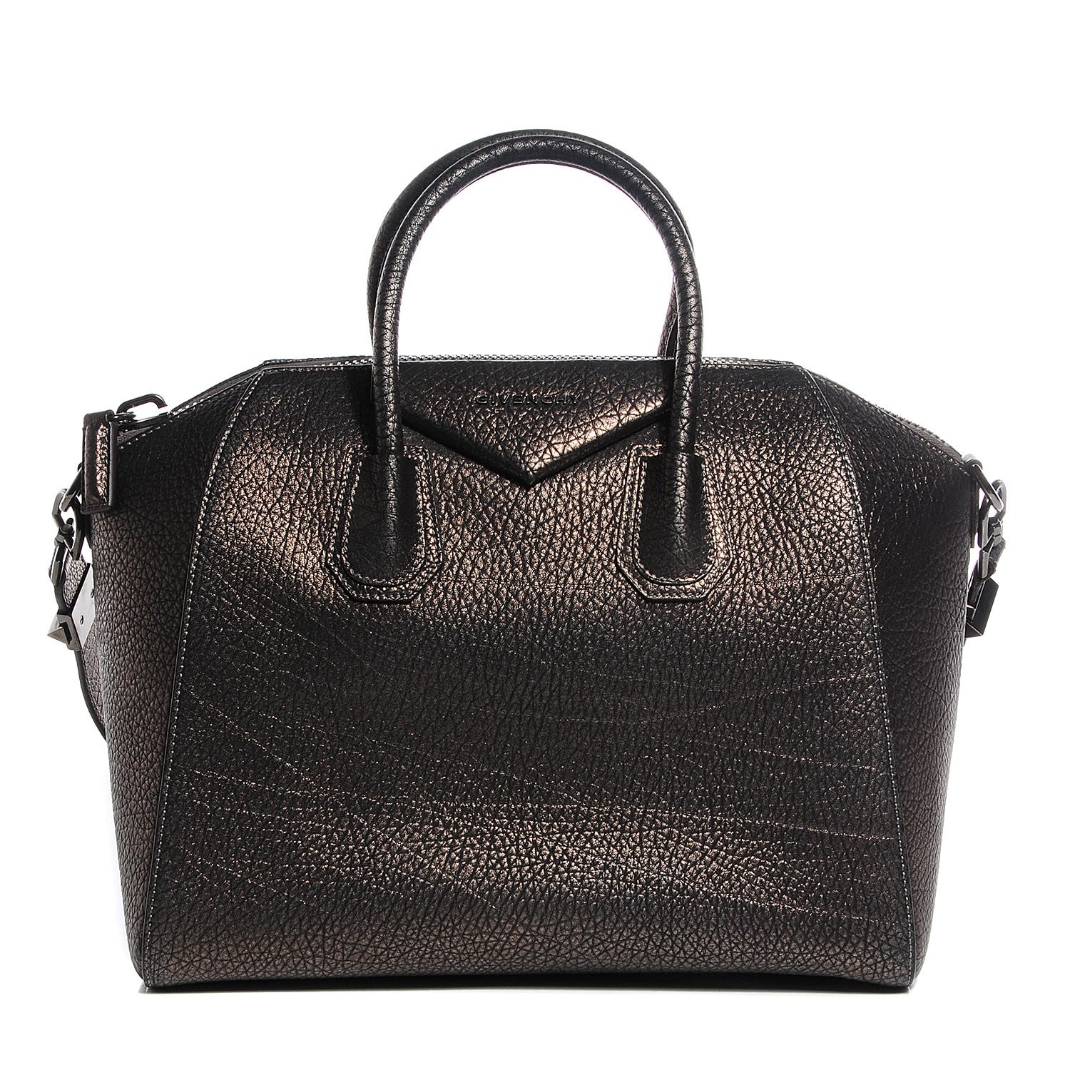 Givenchy Metallic Sugar Goatskin Medium Antigona Gunmetal 1 of 8