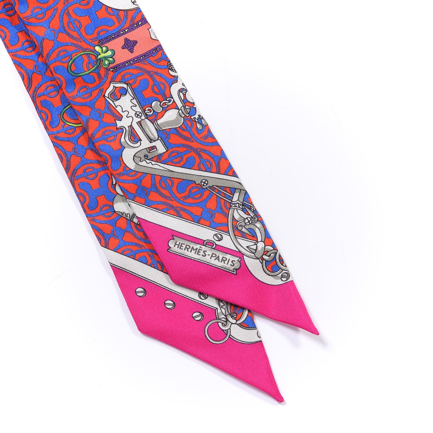 Silk Mors Et Gourmettes Remix Twilly Fuchsia Bleu Corail
