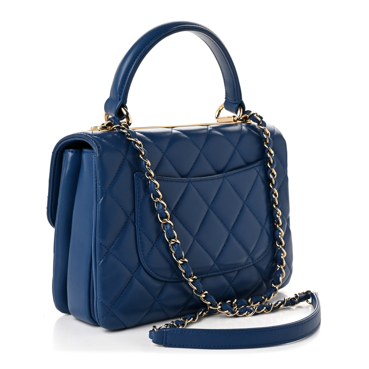 Chanel Lambskin Quilted Small Trendy CC Flap Dual Handle Bag Blue 3 of 11