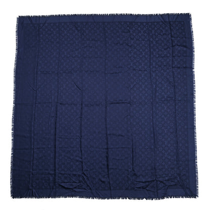 Louis Vuitton Silk Wool Monogram Shawl Night Blue 1 of 4