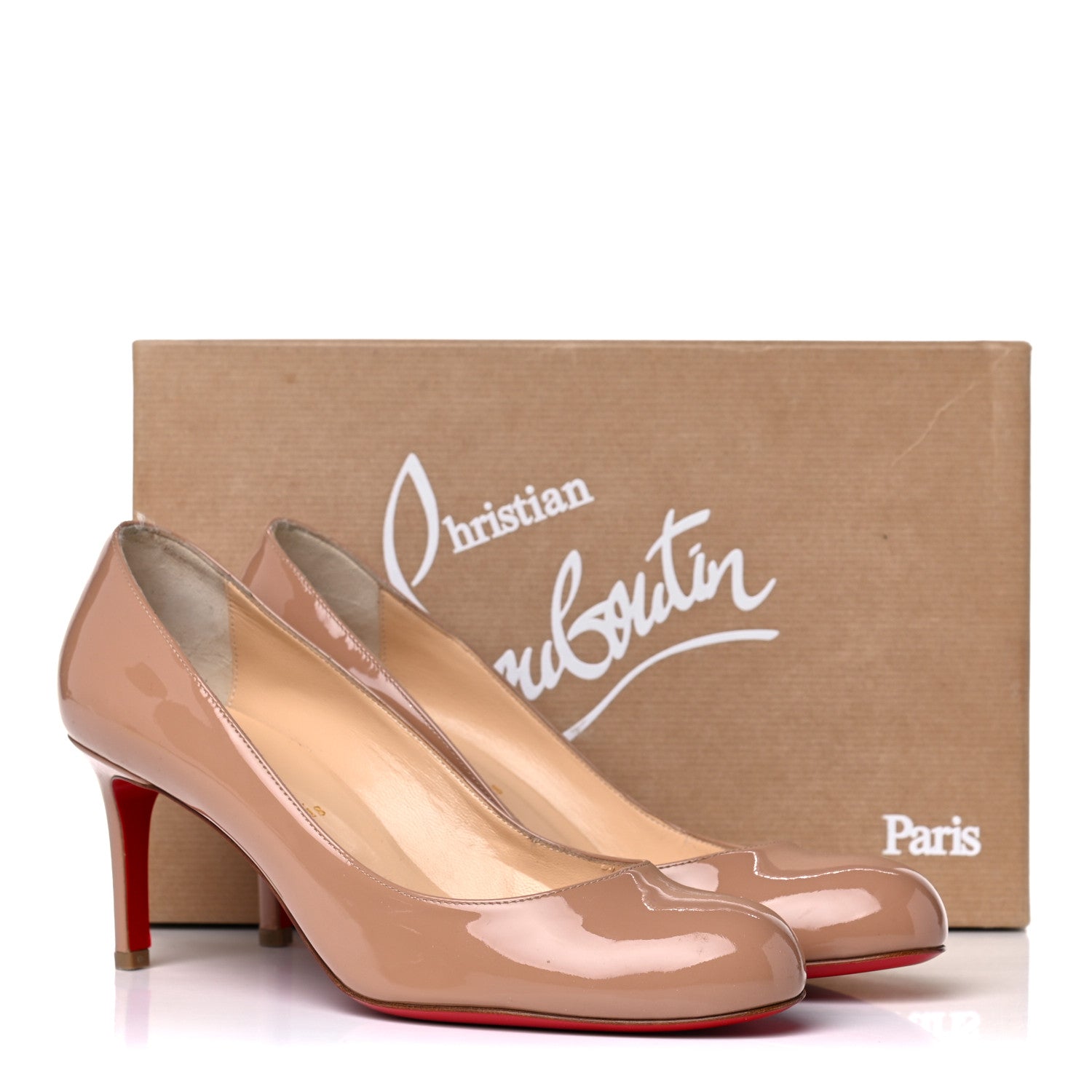 Christian Louboutin Patent Simple 70 Pumps 40 Nude 15 of 15