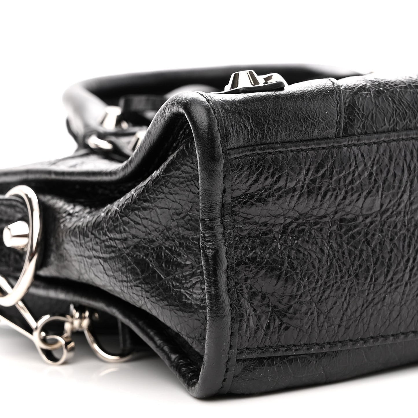 Agneau Classic Silver Hardware Mini City Black
