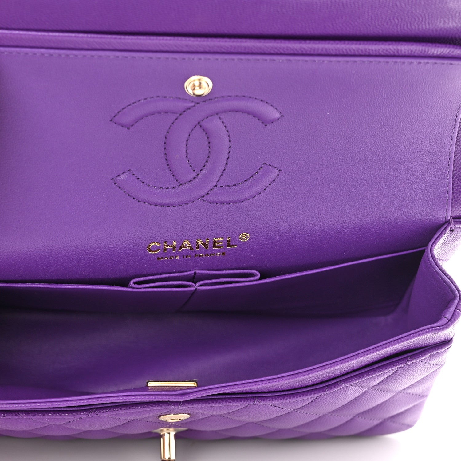 Chanel Caviar Quilted Small Double Flap Dark Purple 5 of 10