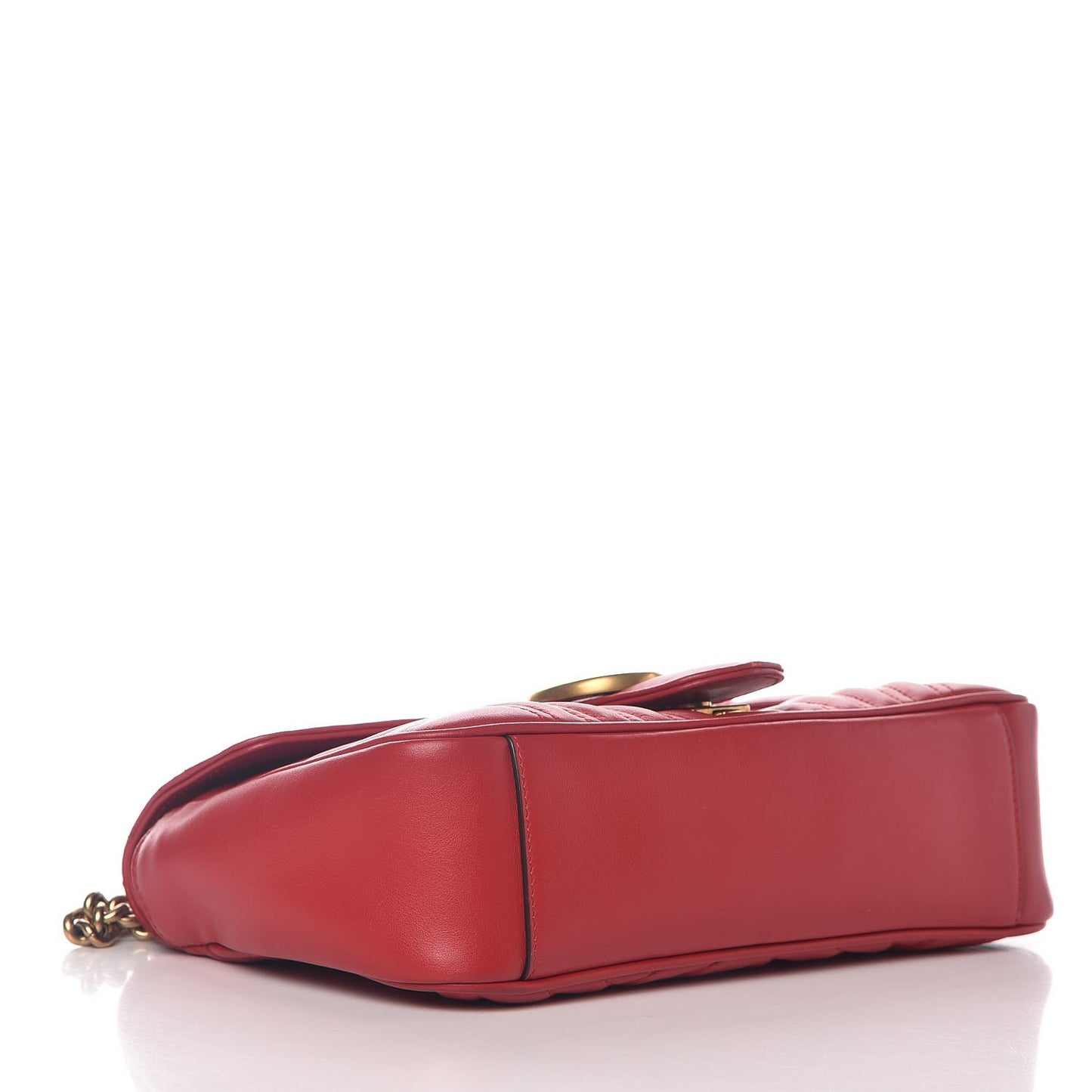Calfskin Matelasse Small GG Marmont Shoulder Bag Hibiscus Red