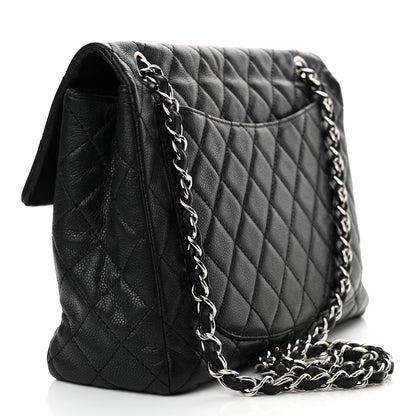 Chanel Washed Caviar Quilted Maxi Single Flap Black 3 of 13