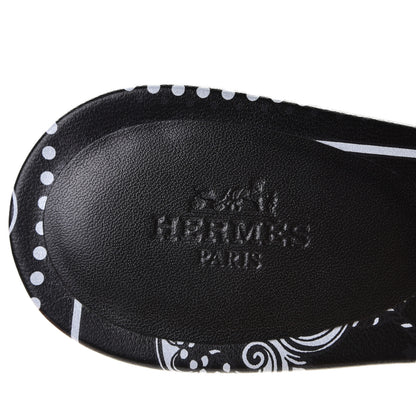 Hermes Velvet Oasis Sandals 37 Black 6 of 10