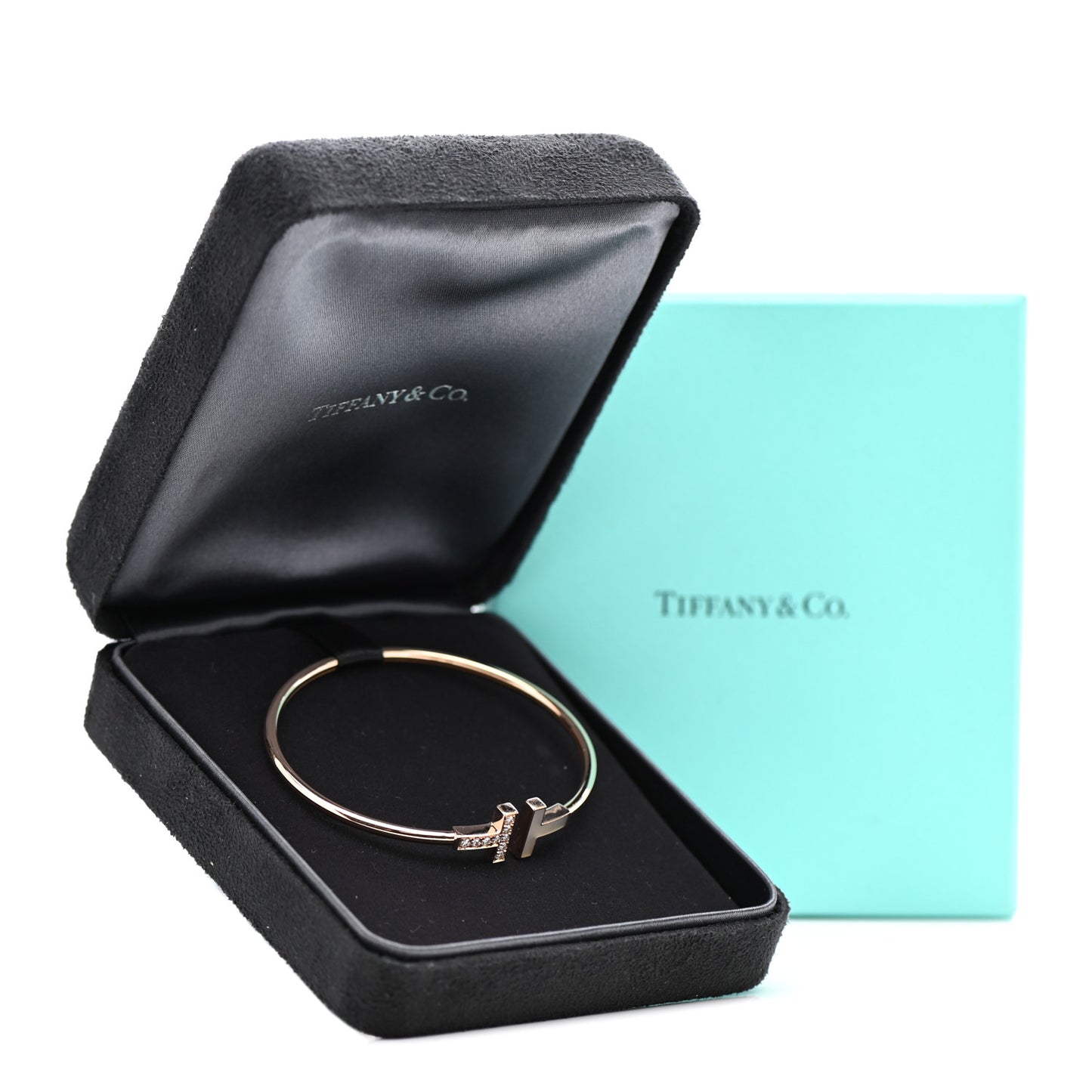 18K Rose Gold Diamond Mother of Pearl T Wire Bracelet