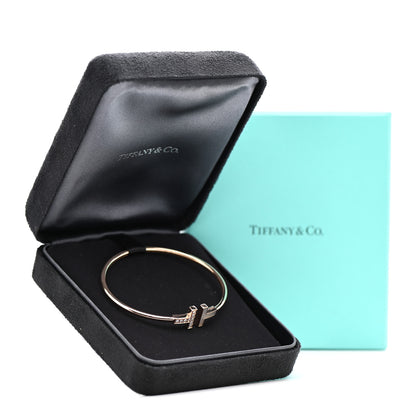 Tiffany 18K Rose Gold Diamond Mother of Pearl T Wire Bracelet 4 of 4