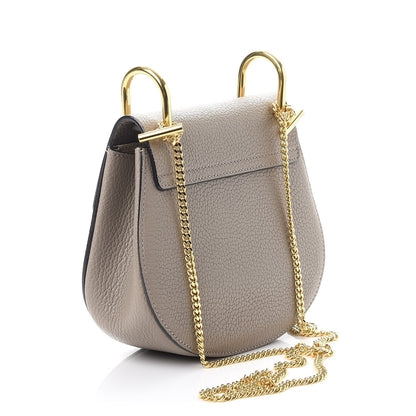 Chloe Grained Lambskin Mini Drew Shoulder Bag Motty Grey 3 of 8