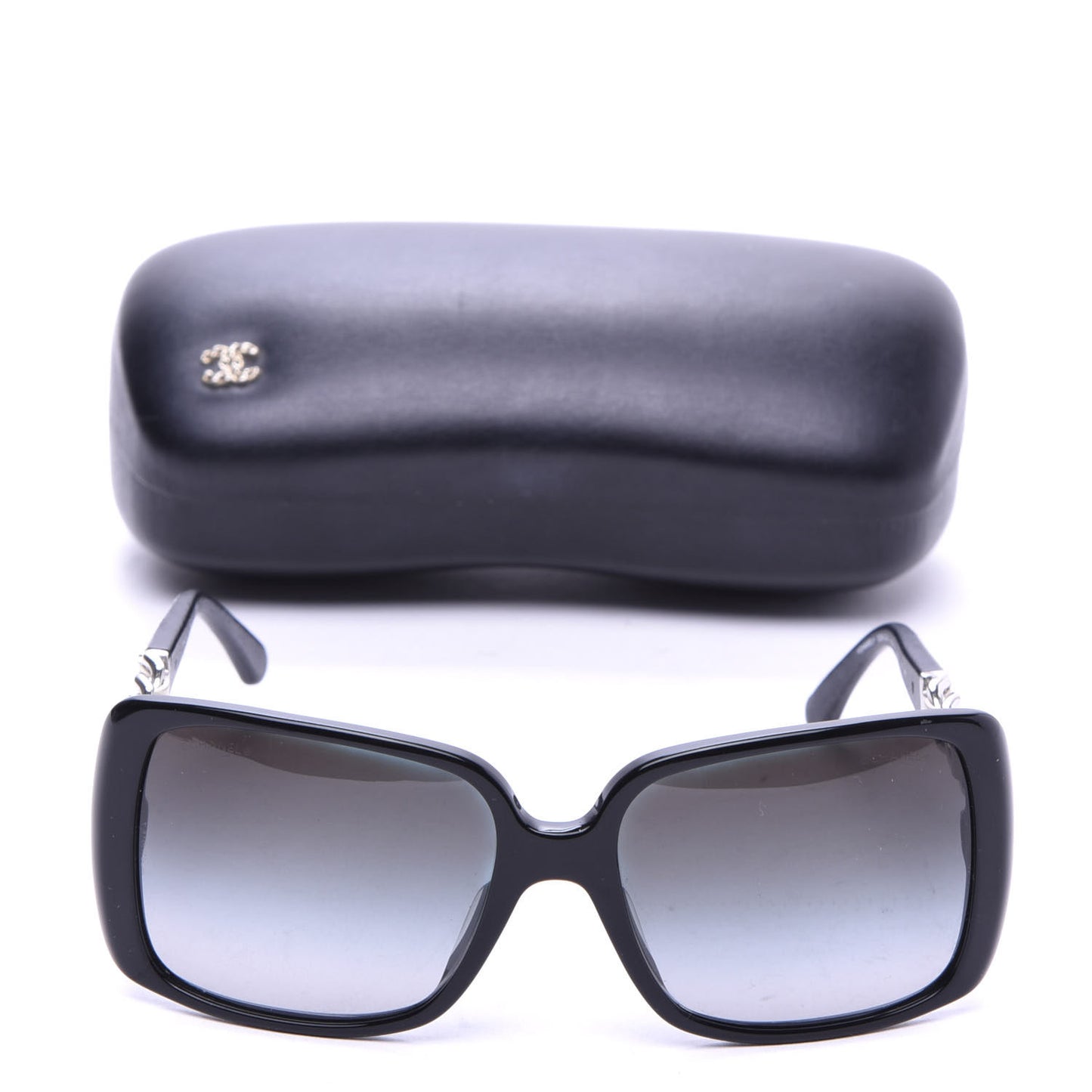 Acetate Chain Sunglasses 5208-Q Black