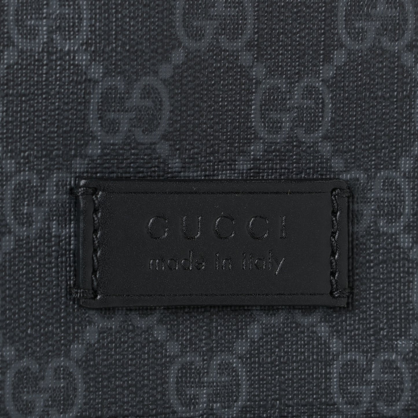GG Supreme Monogram Appia Calfskin Web Flat Messenger Bag Black Grey