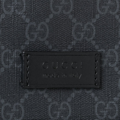 Gucci GG Supreme Monogram Appia Calfskin Web Flat Messenger Bag Black Grey 10 of 12