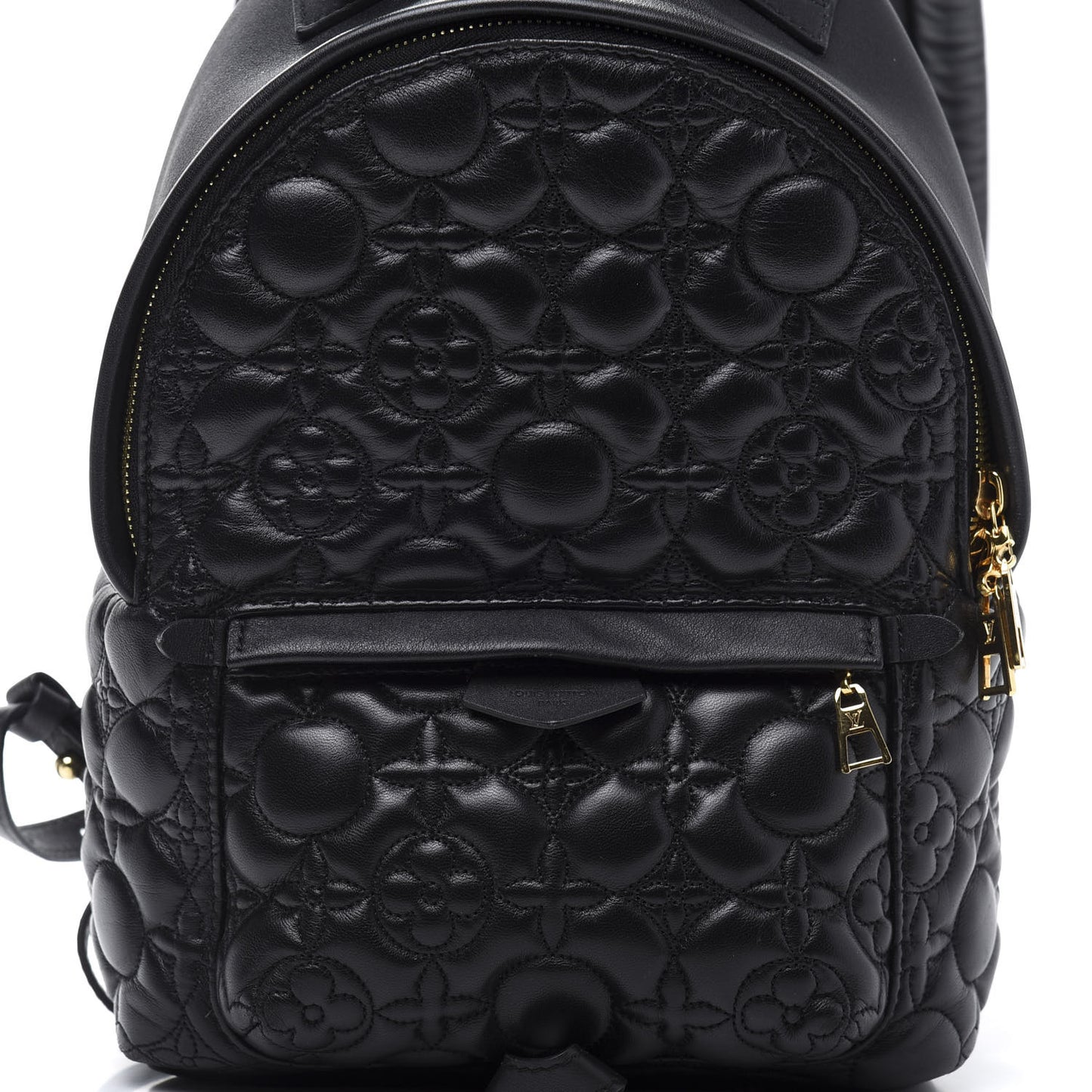 Lambskin Flower Quilted Palm Springs Backpack PM Black