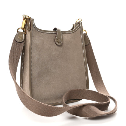 Hermes Veau Grizzly Taurillon Clemence Evelyne TPM Gris Caillou Etoupe 3 of 10