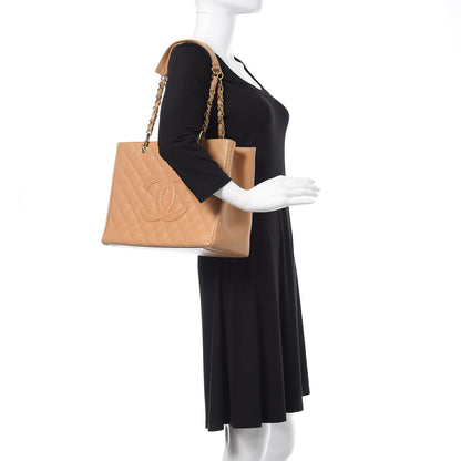 Chanel Caviar Quilted Grand Shopping Tote GST Beige 2 of 17