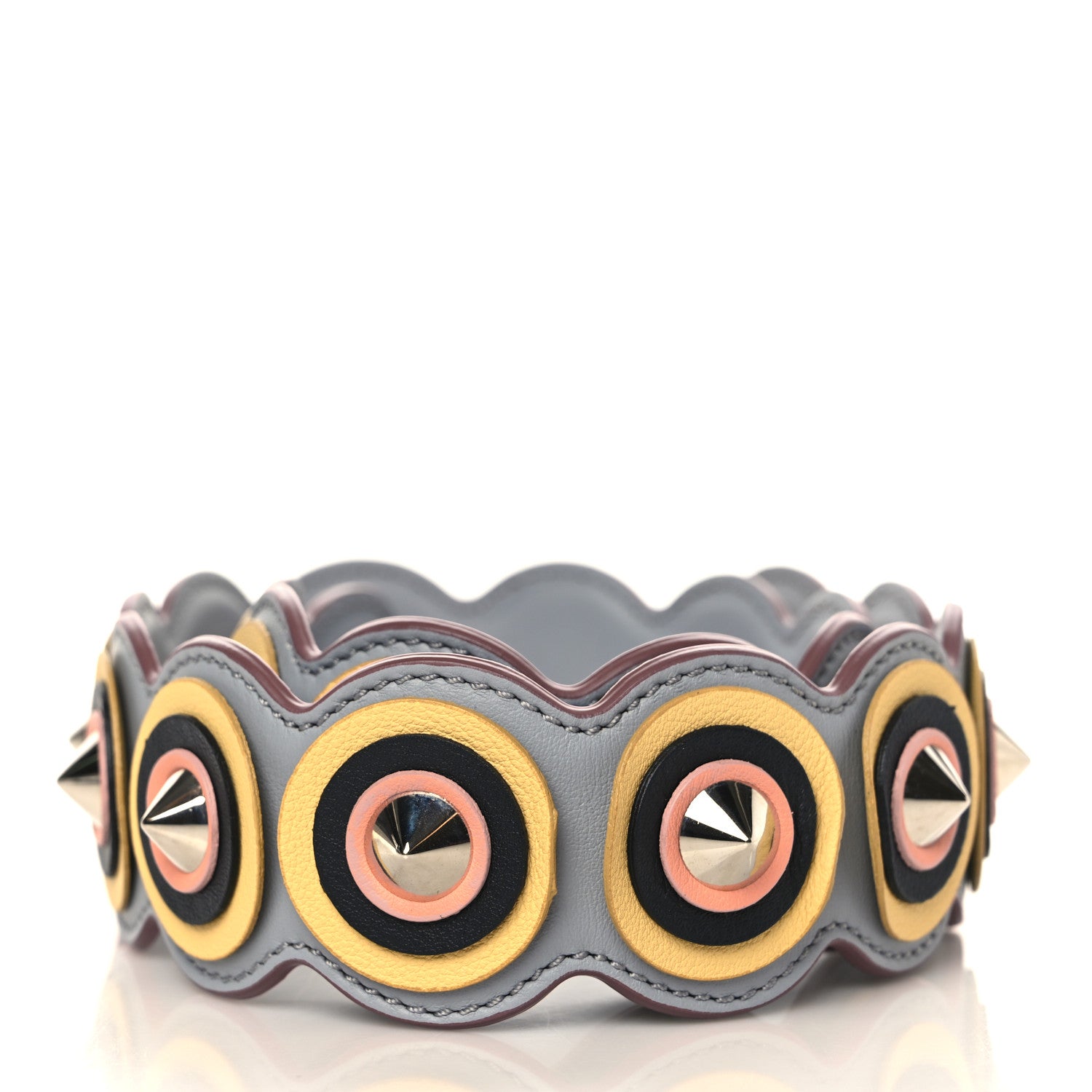 Fendi Vitello Dolce Spike Studded Circle Strap You Ardesia Multicolor 3 of 6