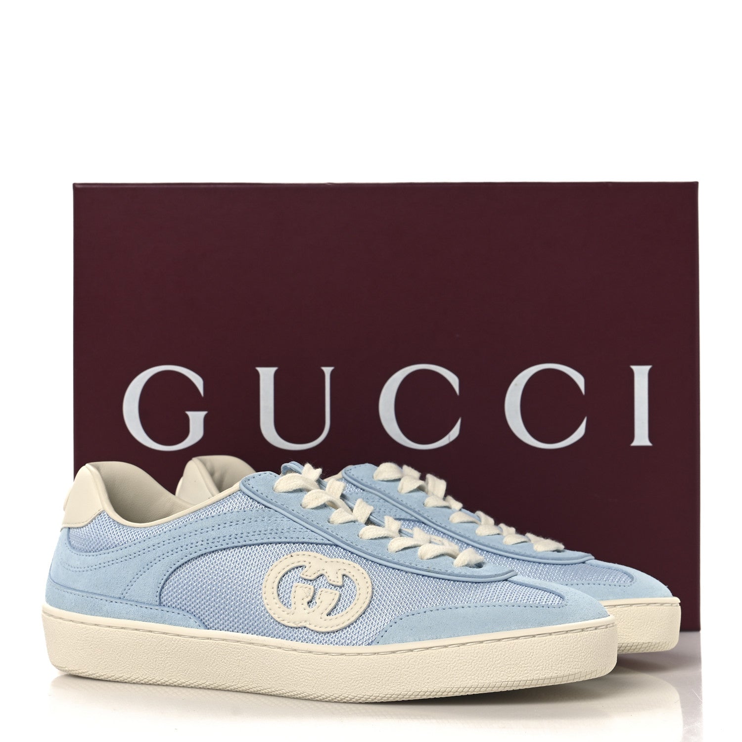 Gucci Suede Mesh Womens G75 Sneakers 36 Blue 10 of 10