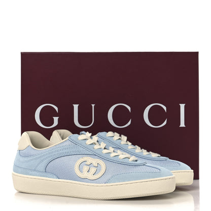 Gucci Suede Mesh Womens G75 Sneakers 36 Blue 10 of 10
