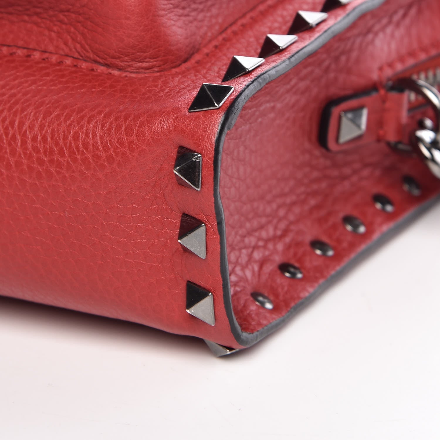 Valentino Garavani Calfskin Rockstud Pocket Crossbody Red 9 of 9
