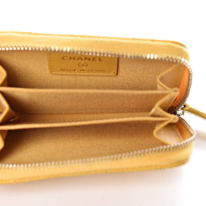 Chanel Caviar Quilted Zip Coin Purse Yellow 5 of 14