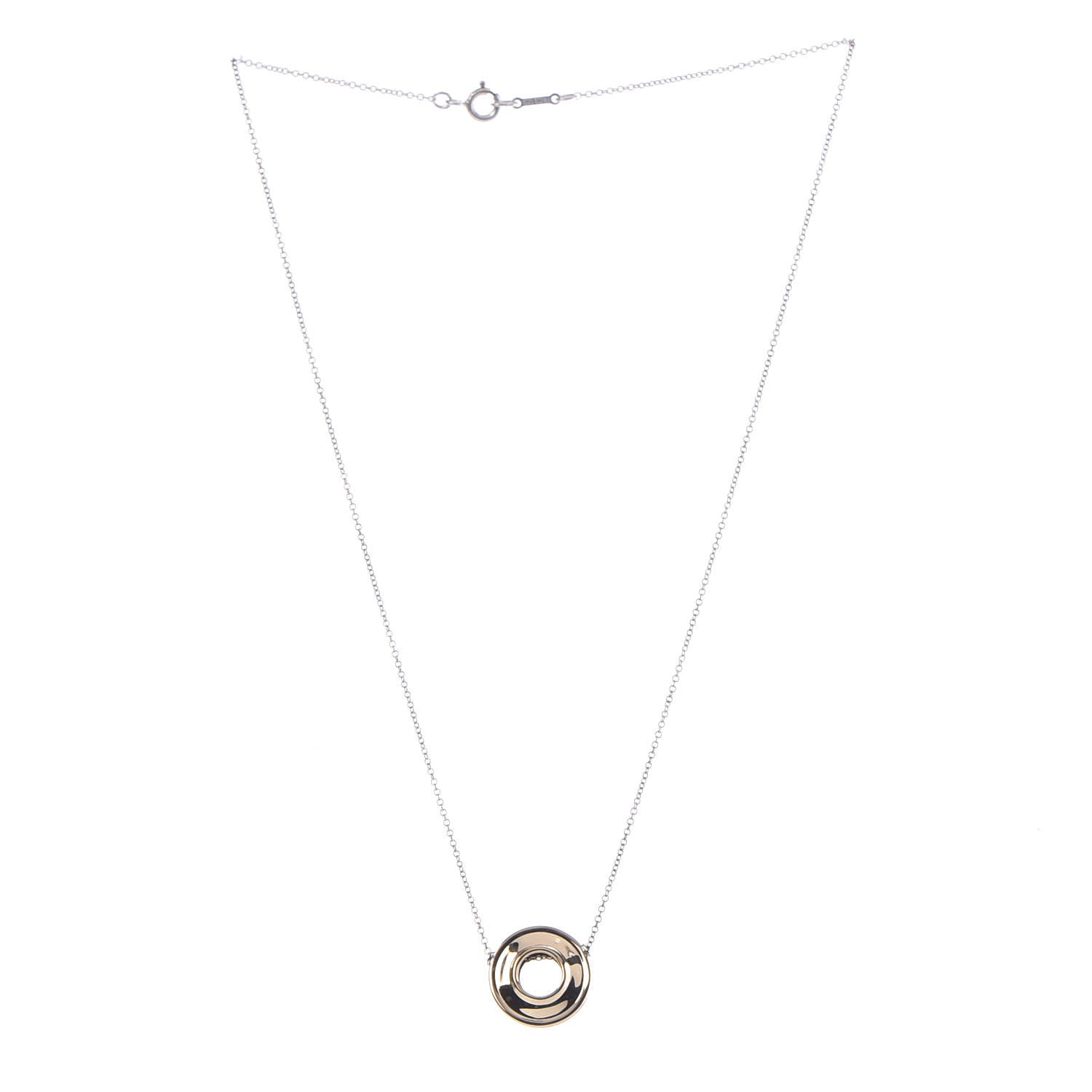 Tiffany Sterling Silver 18K Yellow Gold Paloma Picasso Magic Reversible Pendant Necklace 3 of 10