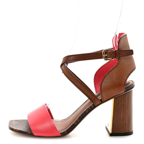 Calfskin Monogram Voyage Sandals 38 Grenade