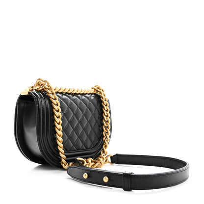 Chanel Caviar Quilted Small Boy Messenger Bag Black 3 of 10