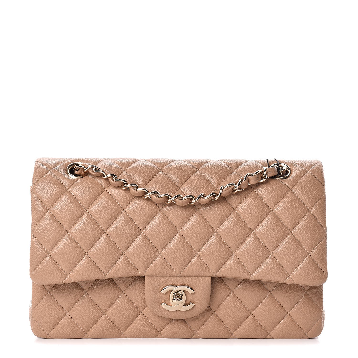 Chanel Caviar Quilted Medium Double Flap Beige 1 of 10