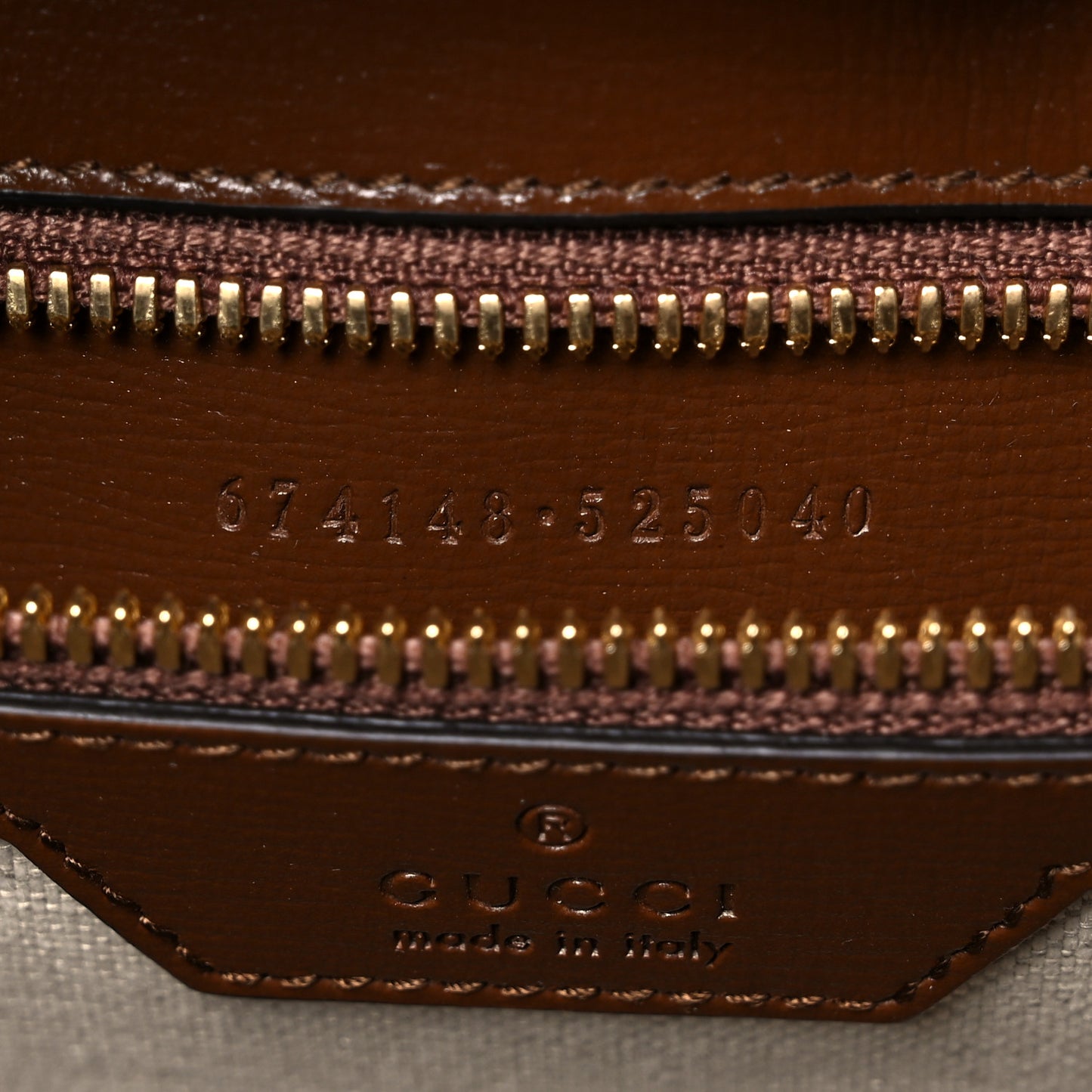 GG Supreme Monogram Azalea Calfskin Medium Retro Interlocking G Tote Bag Beige Ebony Brown Sugar