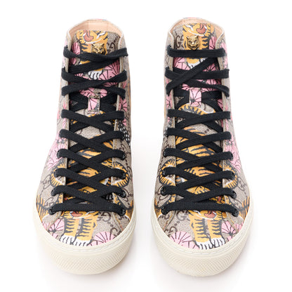 Gucci GG Supreme Monogram Bengal Pearl Womens High Top Sneakers 36 Beige Pink 2 of 9