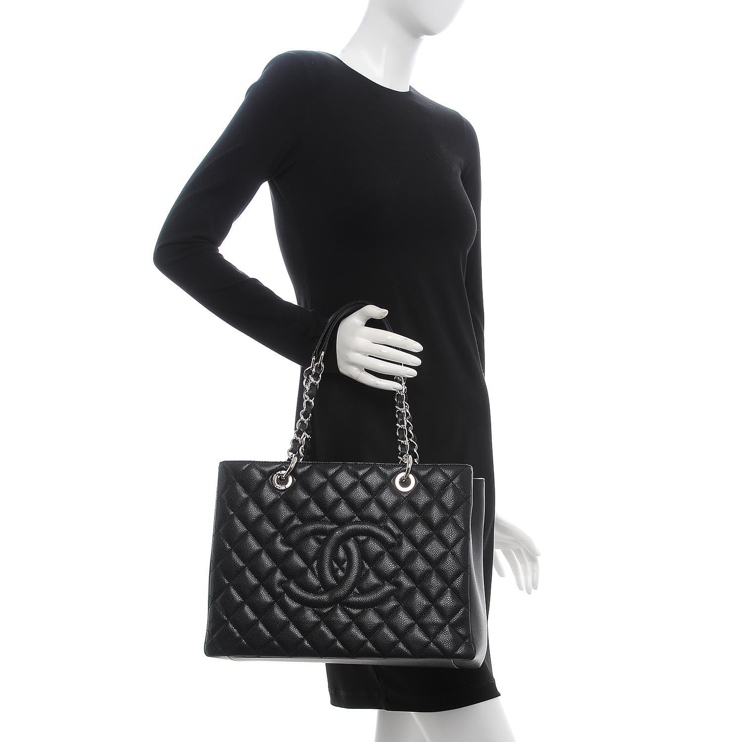 Chanel Caviar Quilted Grand Shopping Tote GST Black 2 of 7