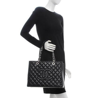 Chanel Caviar Quilted Grand Shopping Tote GST Black 2 of 7