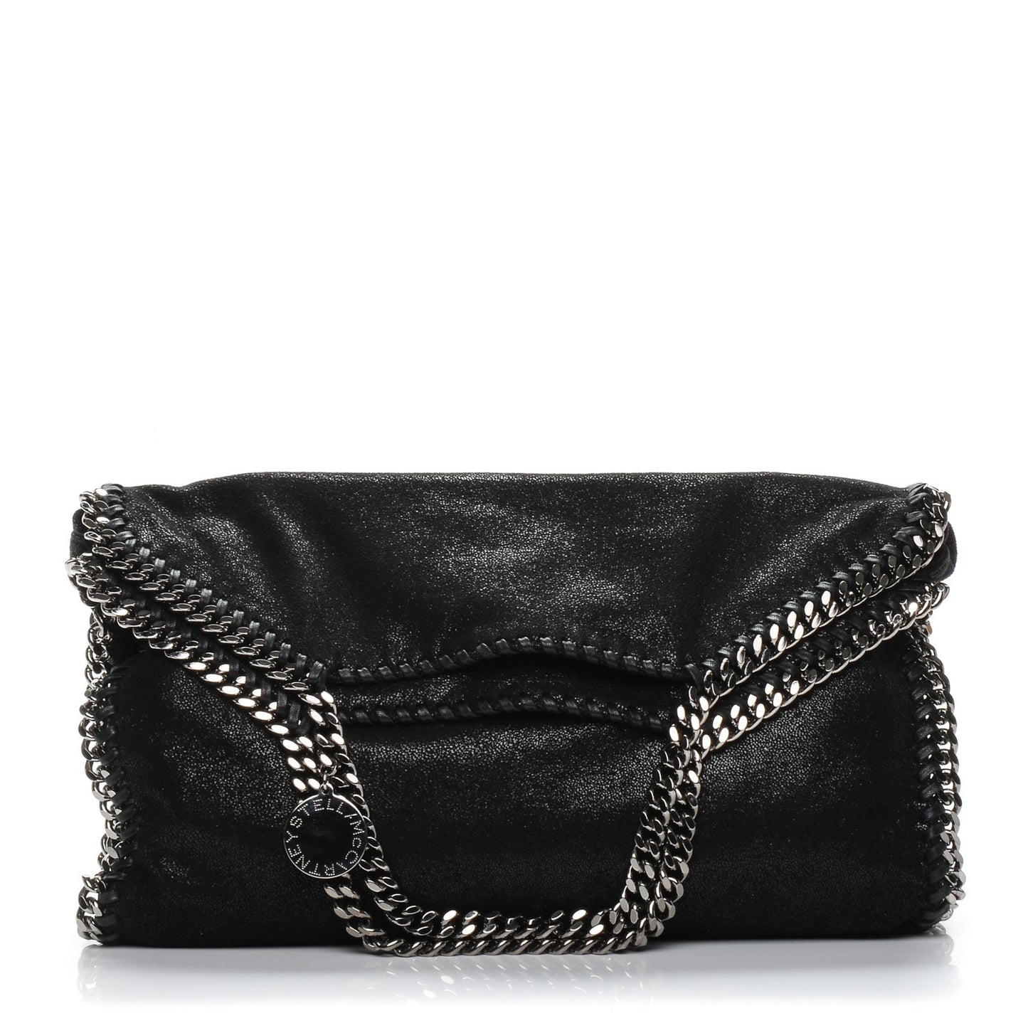 Shaggy Deer Small Falabella Fold Over Tote Black