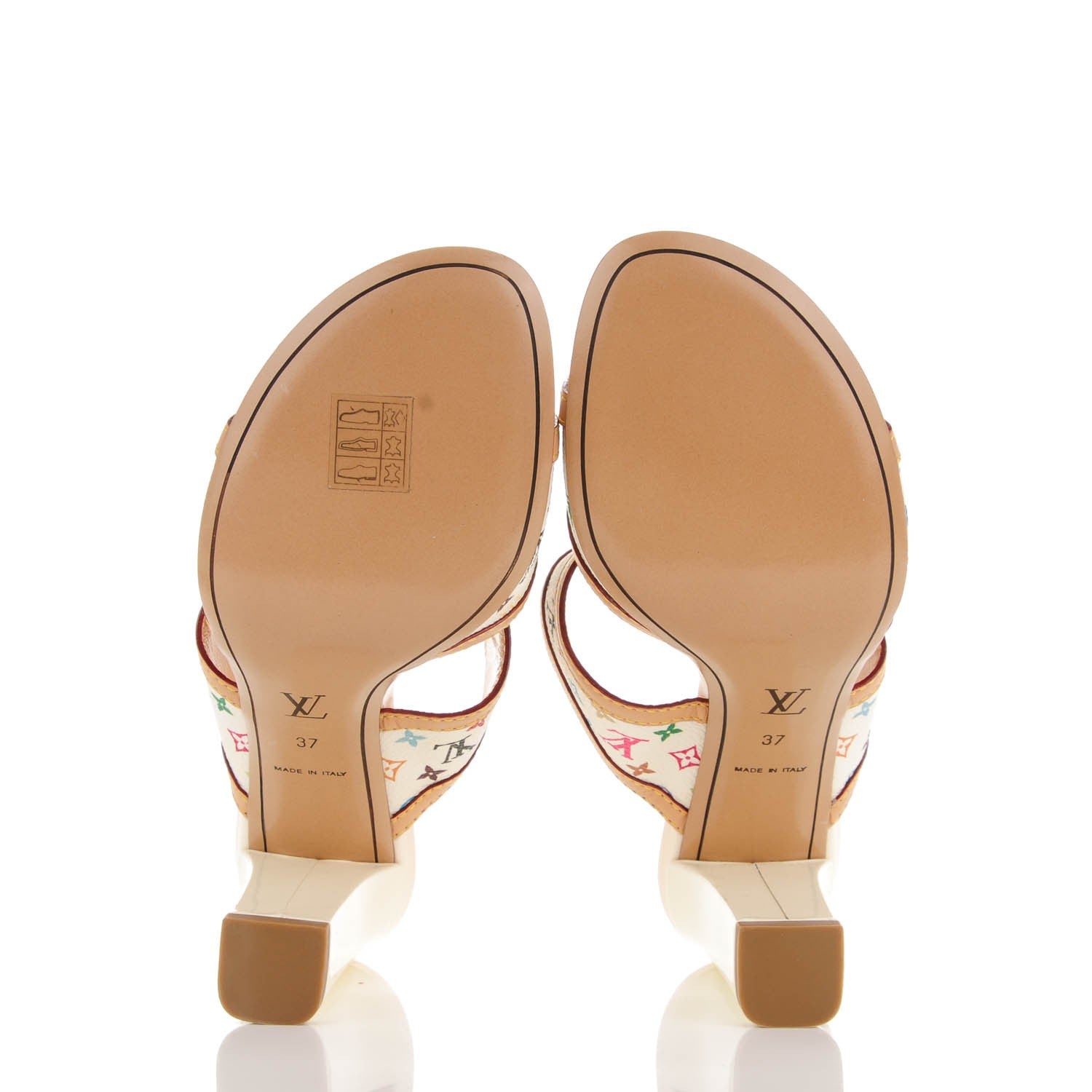 Louis Vuitton Monogram Multicolor Sandals 38 White 5 of 9