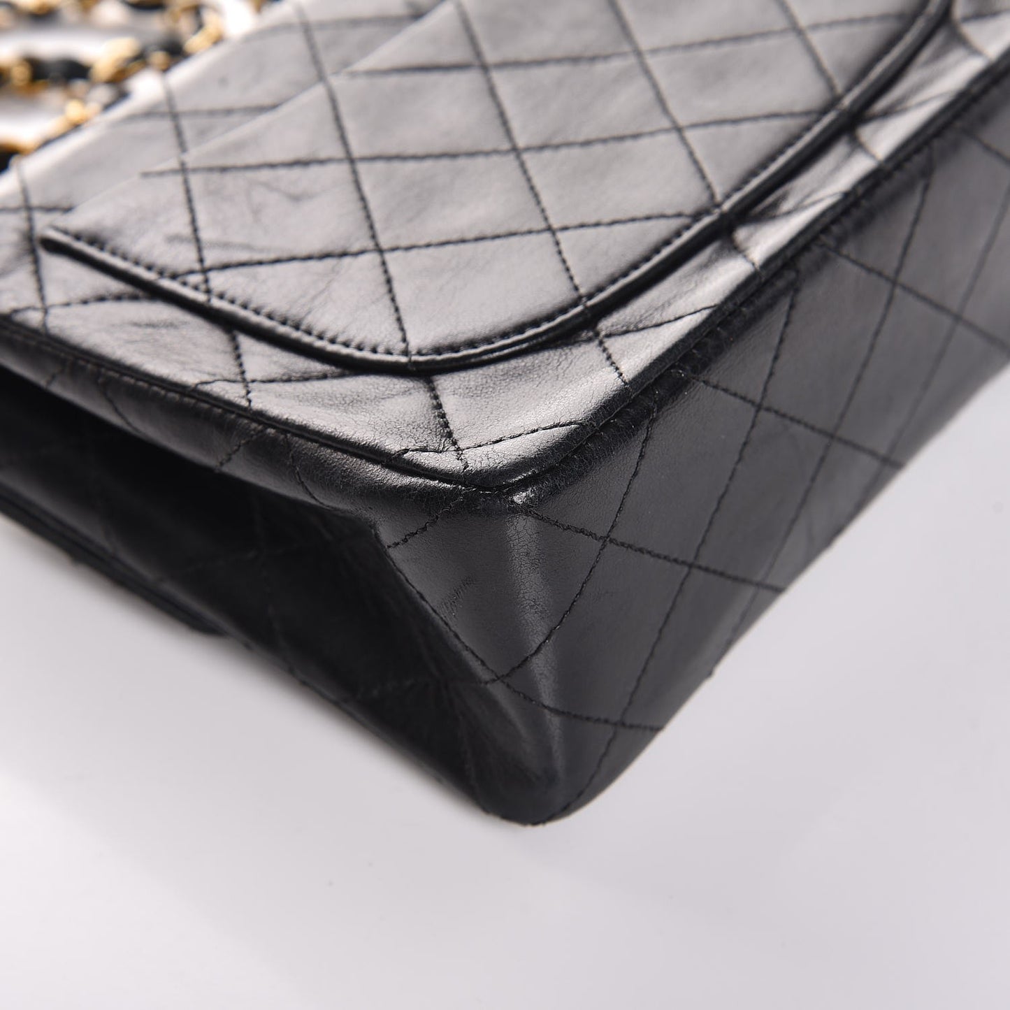 Lambskin Quilted Mini Square Flap Black
