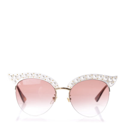 Gucci Pearl Cat Eye Sunglasses GG0212S White 3 of 8